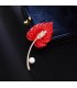 XSB152 - Red Lotus Leaf Saree Brooch